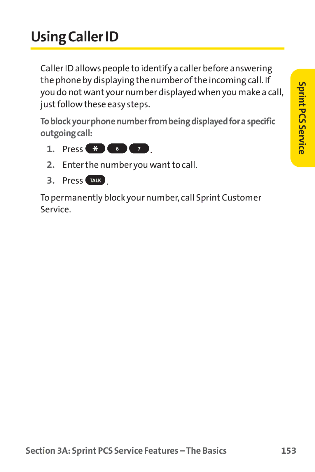 Sprint Nextel PM-225 manual Using Caller ID, 153 