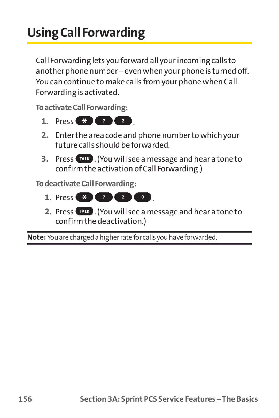 Sprint Nextel PM-225 manual Using Call Forwarding, ToactivateCallForwarding, 156 