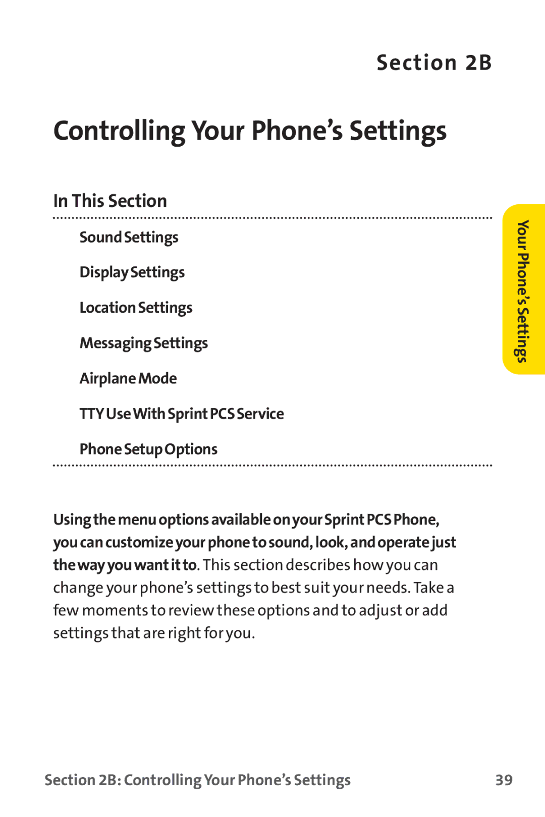 Sprint Nextel PM-225 manual Controlling Your Phone’s Settings 