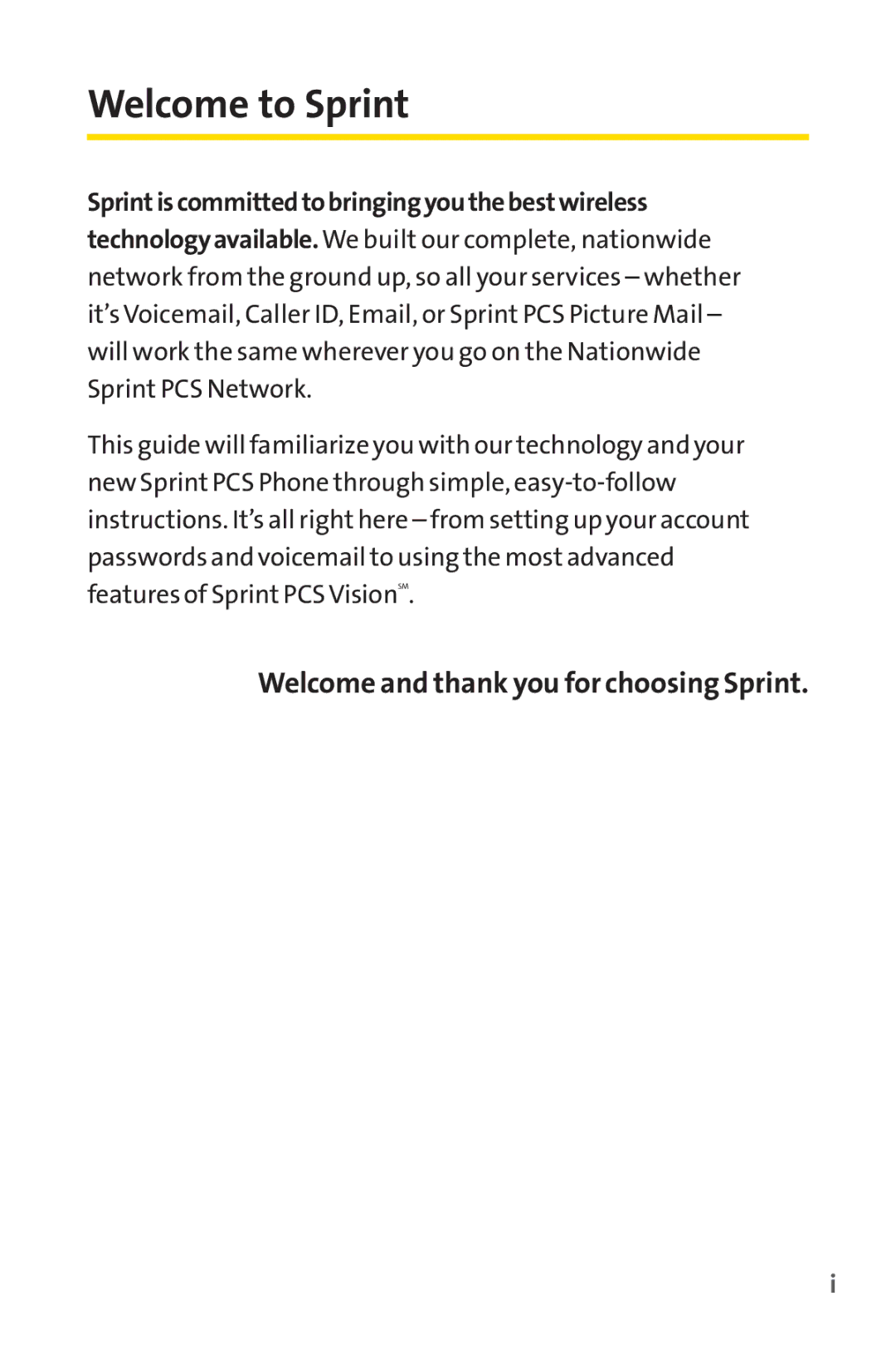 Sprint Nextel PM-225 manual Welcome and thank you for choosing Sprint, Sprintiscommittedtobringingyouthebestwireless 