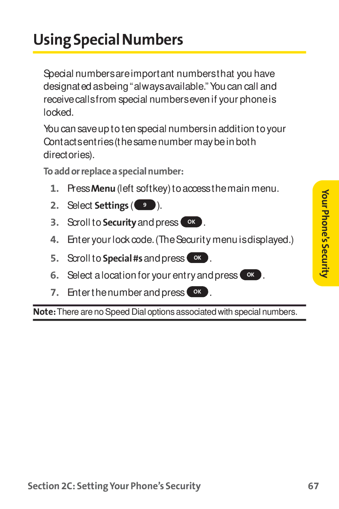 Sprint Nextel PM-225 manual Using Special Numbers, Toaddorreplaceaspecialnumber 