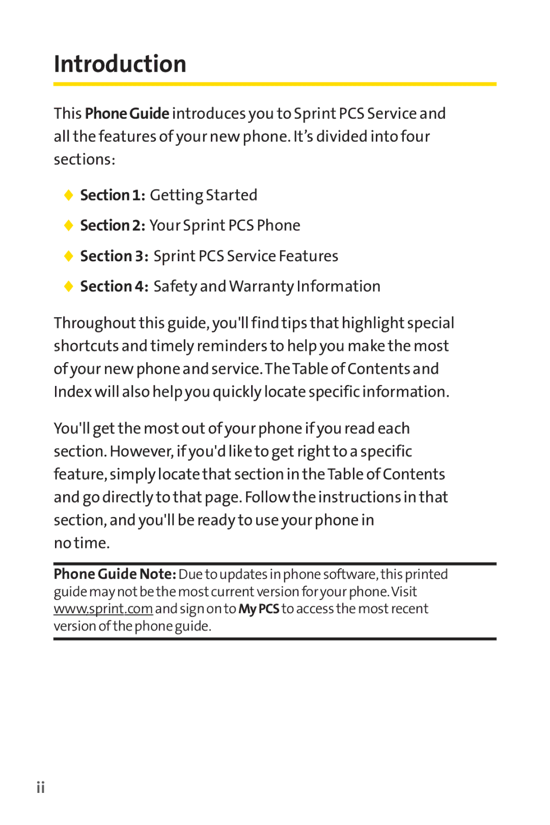 Sprint Nextel PM-225 manual Introduction 