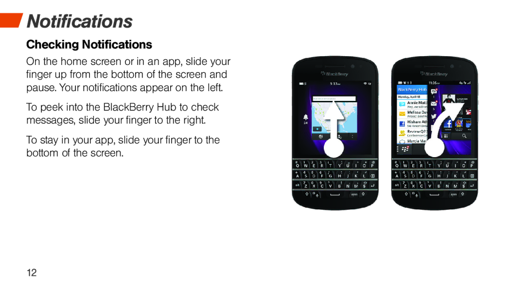 Sprint Nextel Q10 manual Checking Notifications 