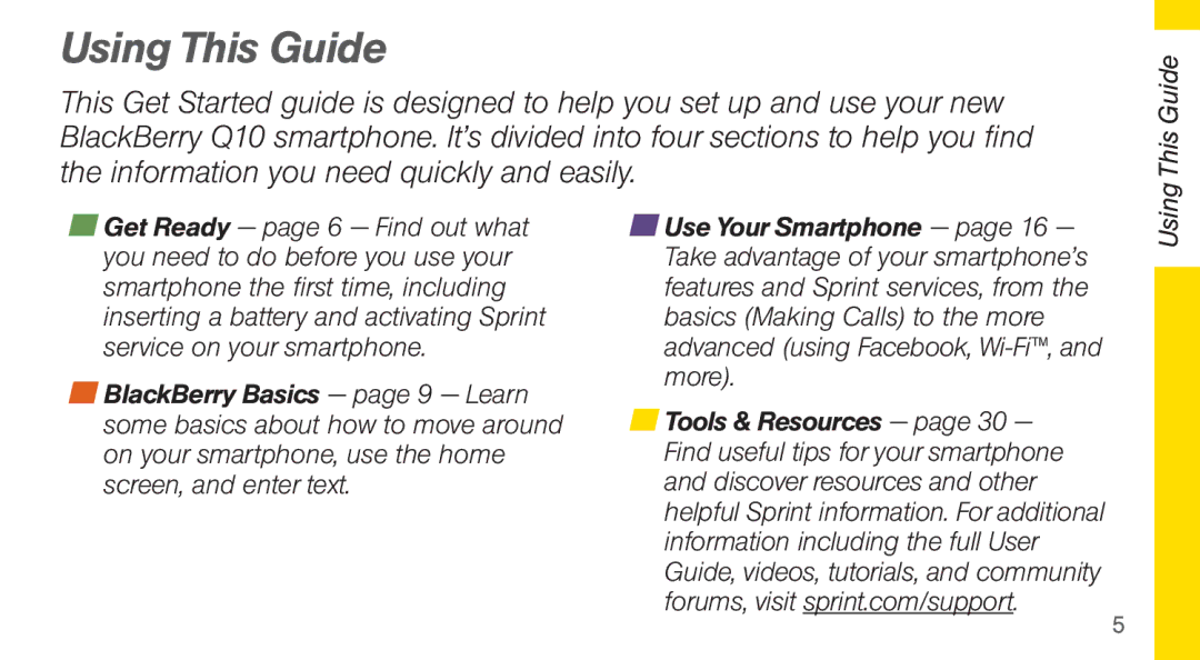 Sprint Nextel Q10 manual Using This Guide 