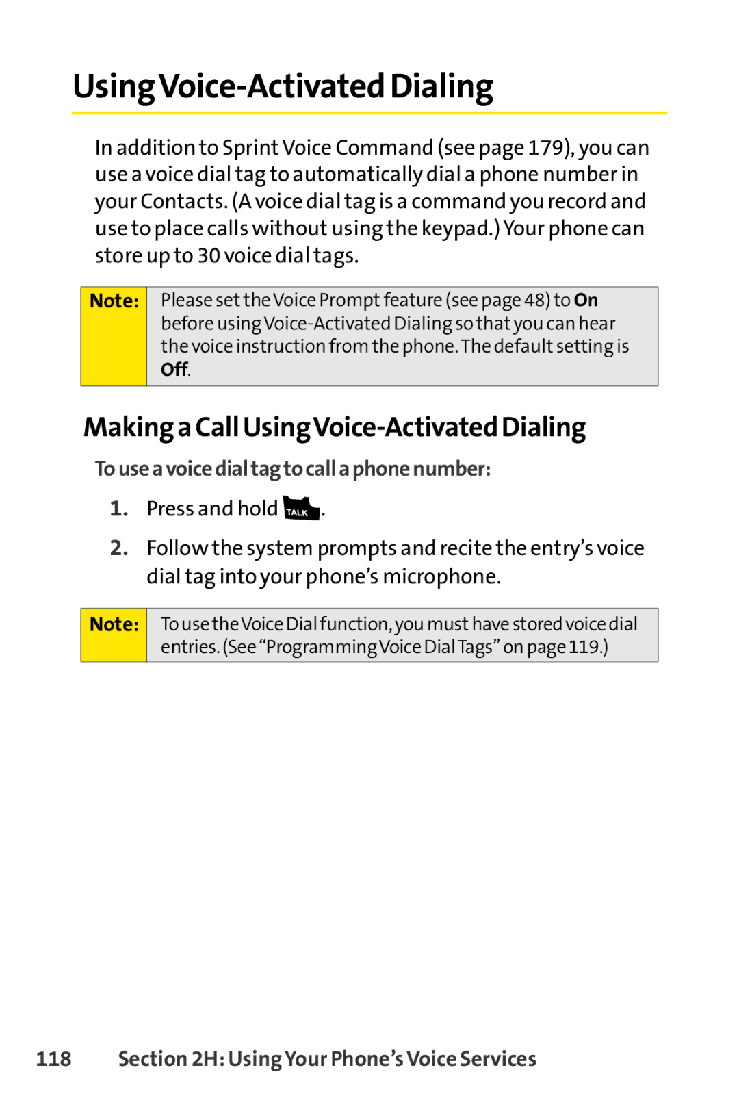 Sprint Nextel S1 manual Making a Call UsingVoice-Activated Dialing, Touseavoice dial tag tocall a phonenumber 