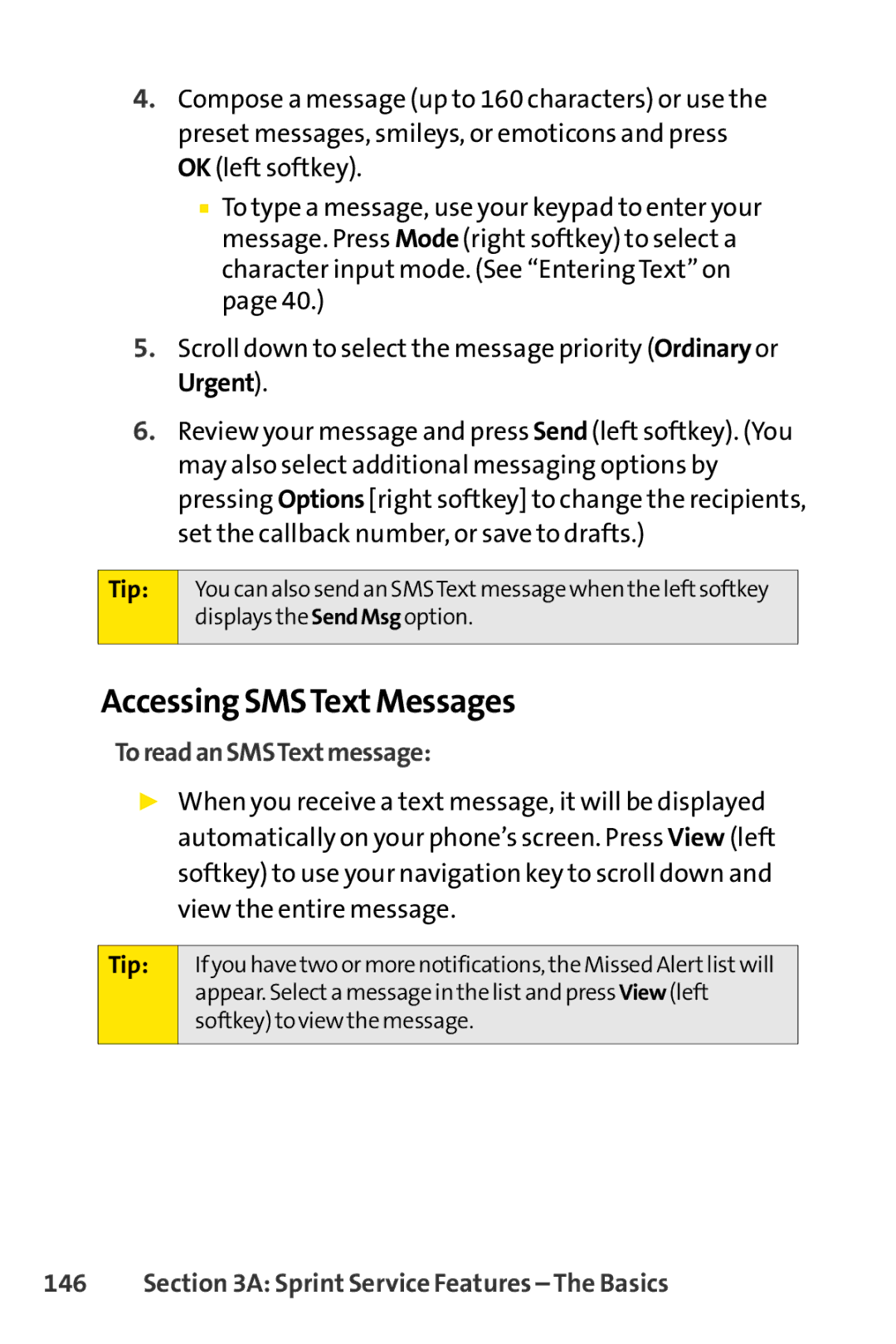 Sprint Nextel S1 manual Accessing SMSTextMessages, Toreadan SMSTextmessage 