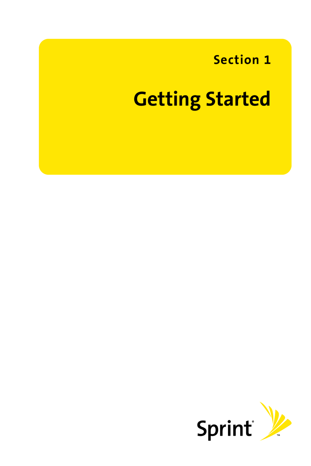 Sprint Nextel S1 manual Getting Started 