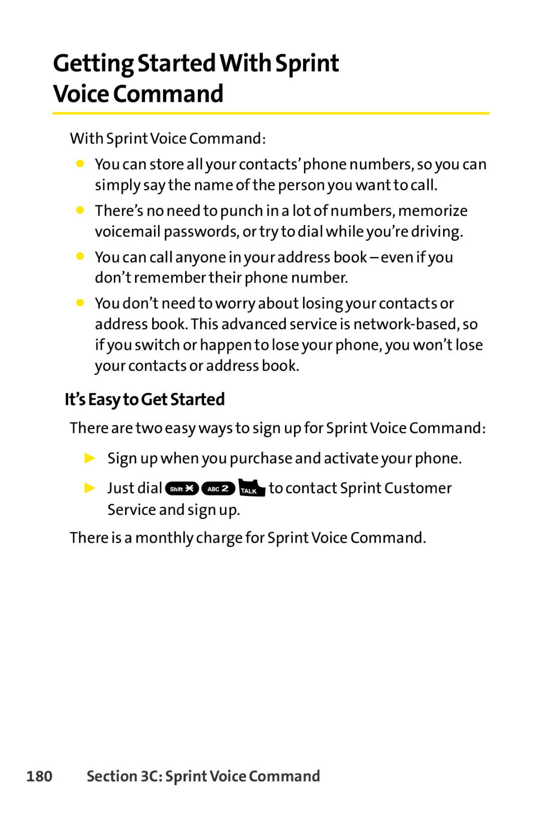 Sprint Nextel S1 manual Getting StartedWith Sprint Voice Command, It’s Easy to GetStarted 