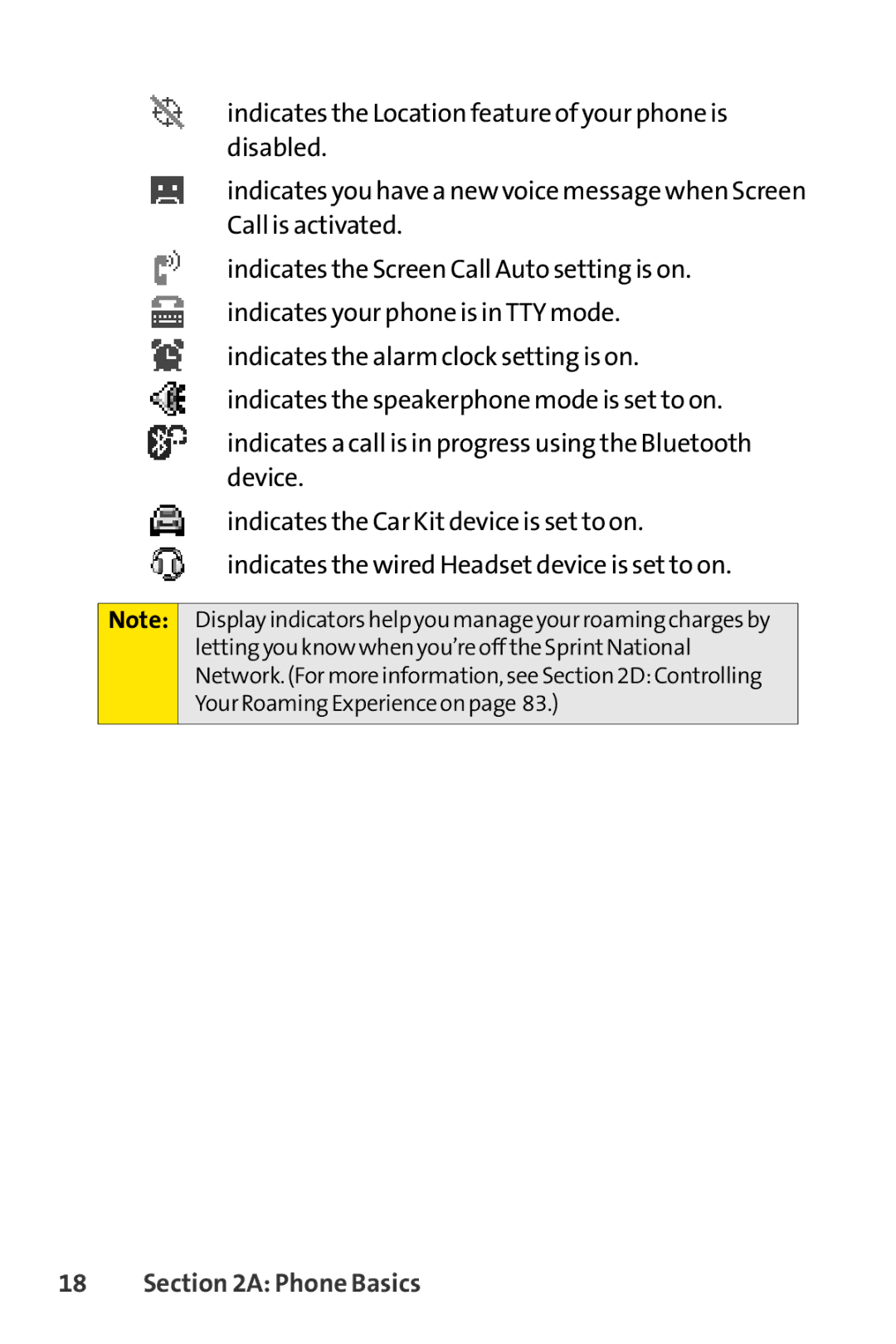 Sprint Nextel S1 manual Indicates a call is in progress using the Bluetooth device 