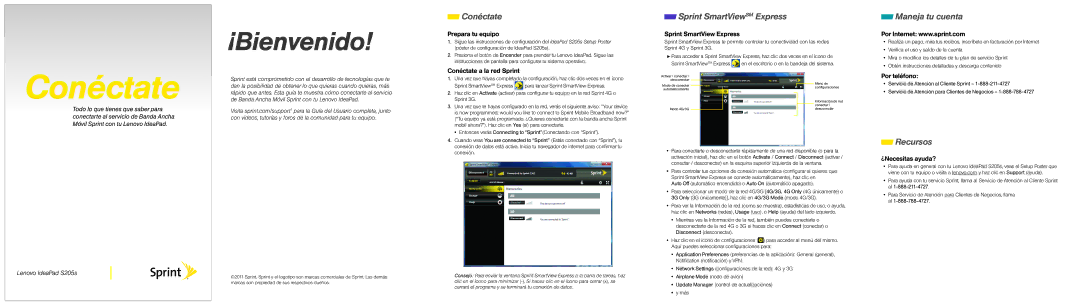 Sprint Nextel S205s manual Conéctate, ¡Bienvenido, Maneja tu cuenta, Recursos 