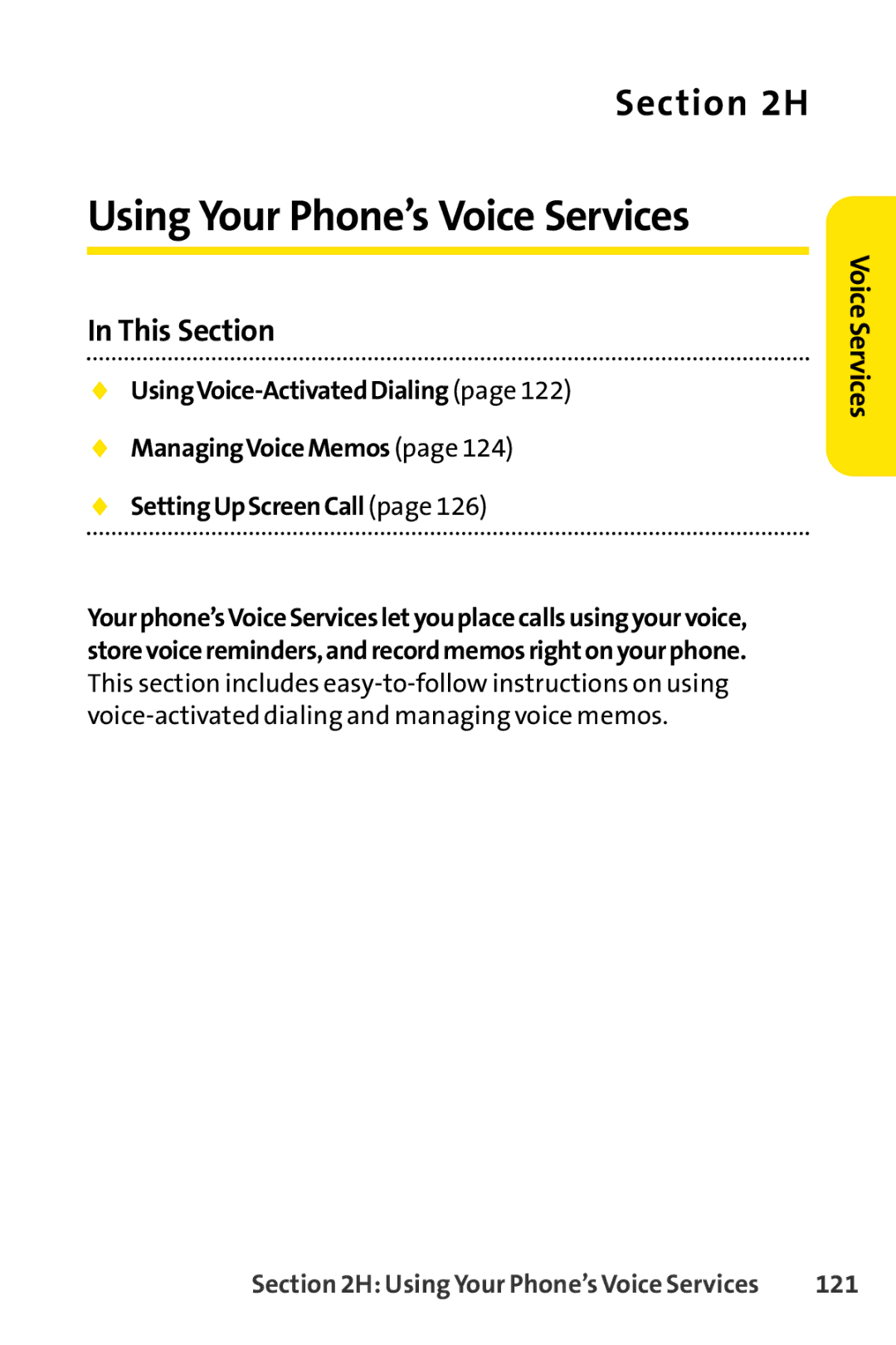 Sprint Nextel SCP-3100 manual Using Your Phone’s Voice Services, 121 