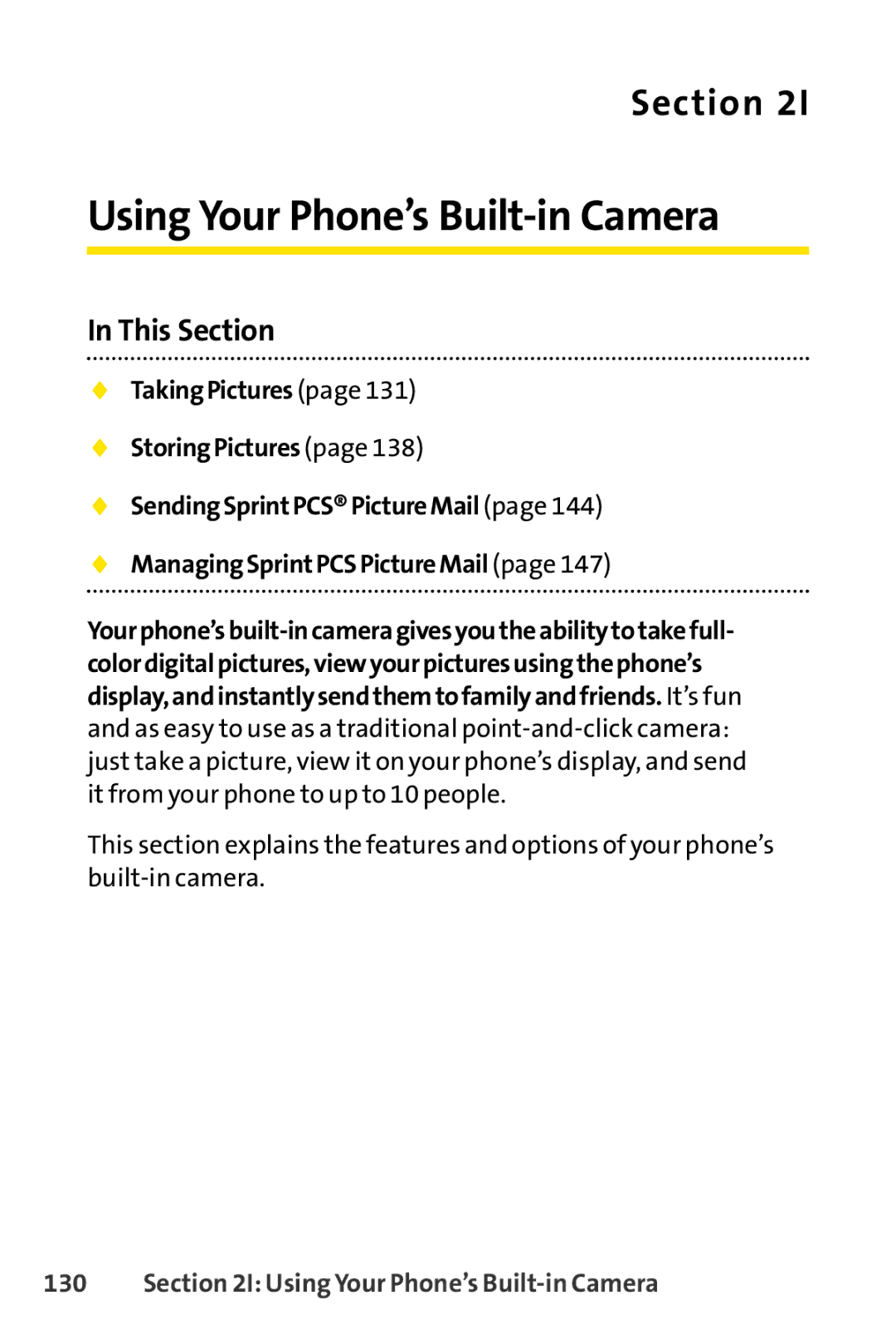 Sprint Nextel SCP-3100 manual Using Your Phone’s Built-in Camera 