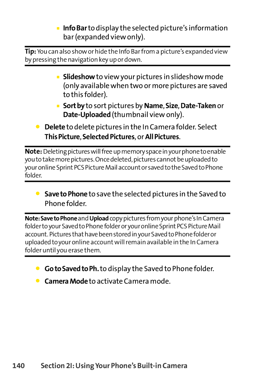 Sprint Nextel SCP-3100 manual Using Your Phone’s Built-in Camera 