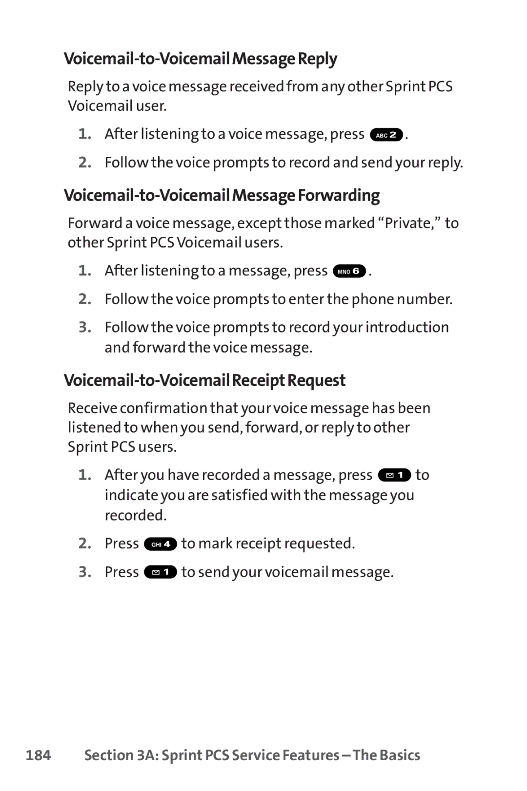 Sprint Nextel SCP-3100 manual Voicemail-to-VoicemailMessageReply, Voicemail-to-VoicemailMessageForwarding 