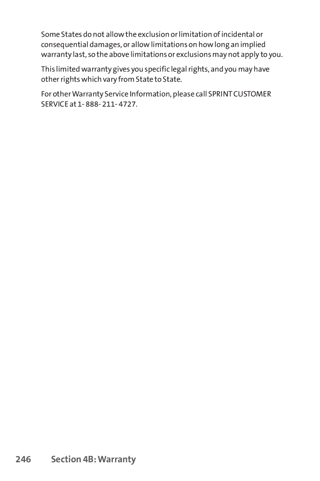 Sprint Nextel SCP-3100 manual Warranty 