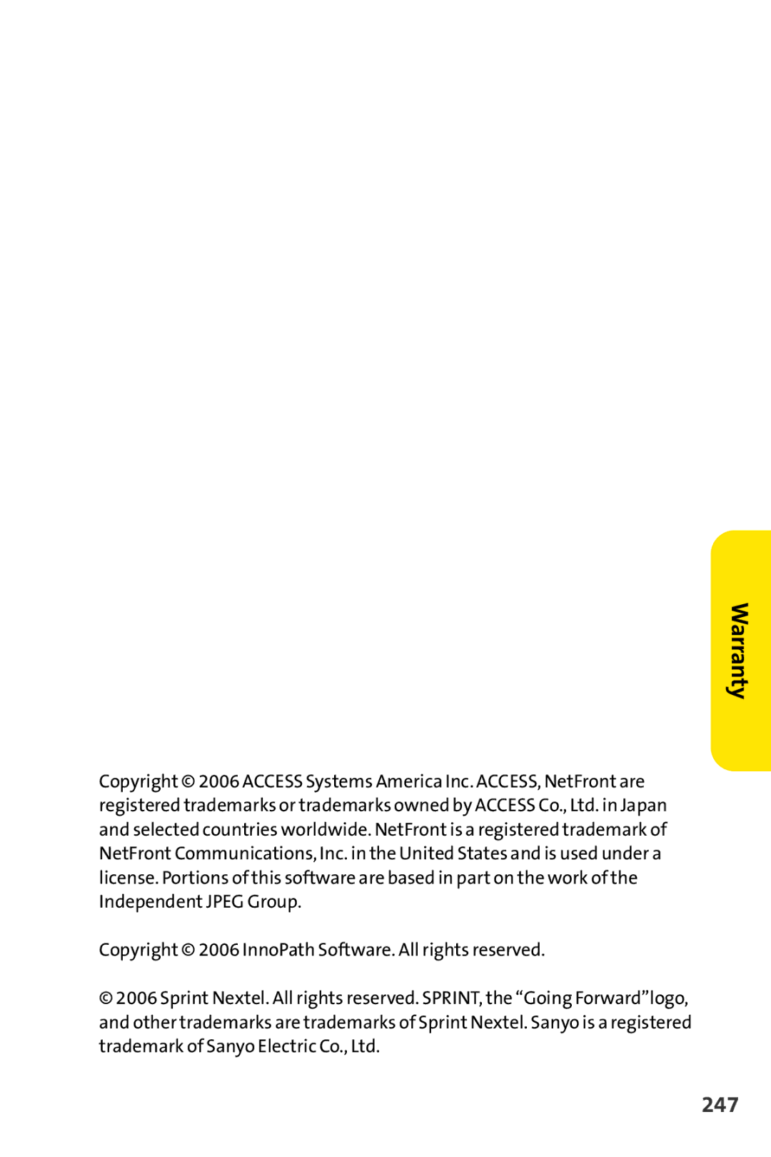 Sprint Nextel SCP-3100 manual 247 