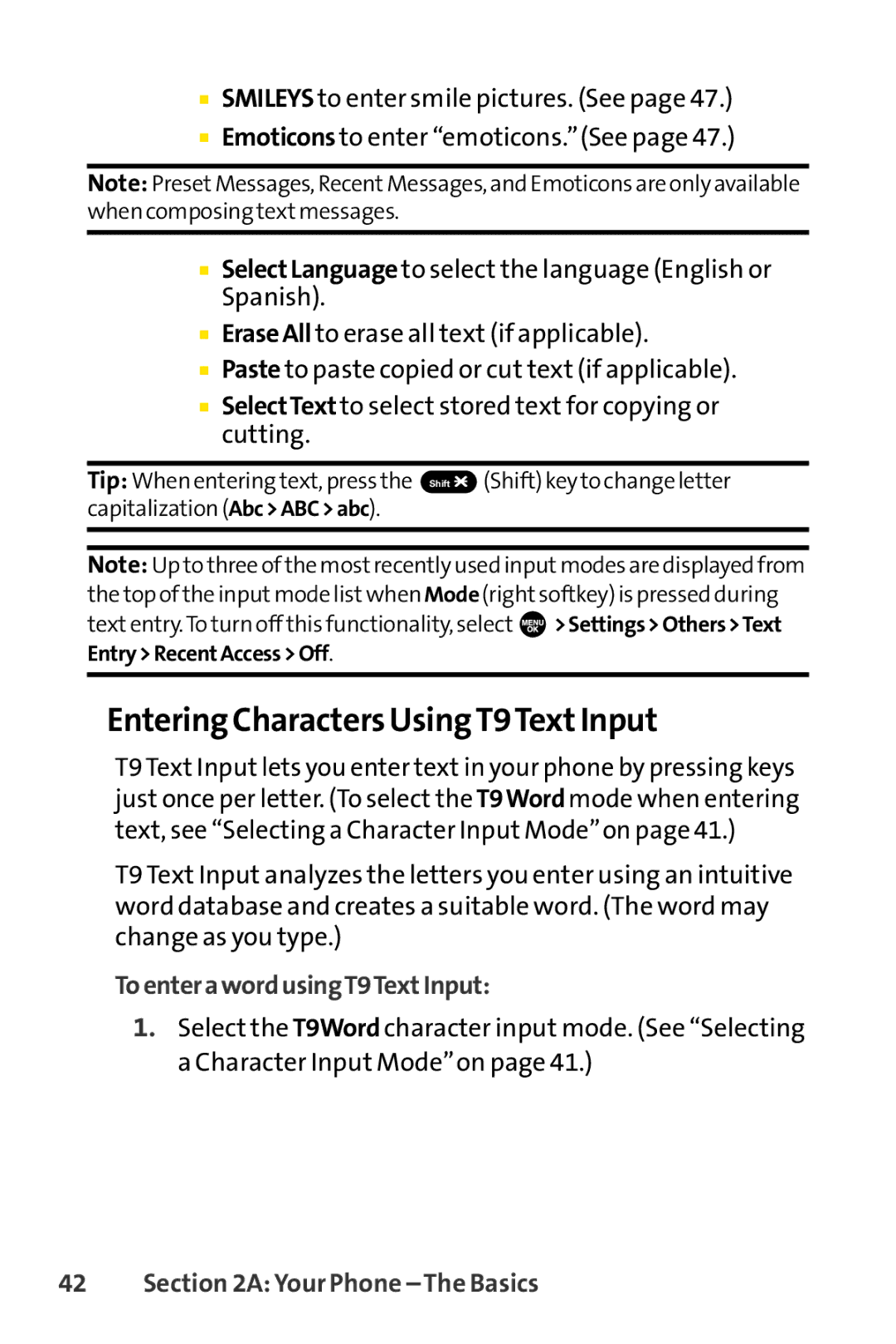 Sprint Nextel SCP-3100 manual Entering Characters Using T9TextInput, ToenterawordusingT9TextInput 