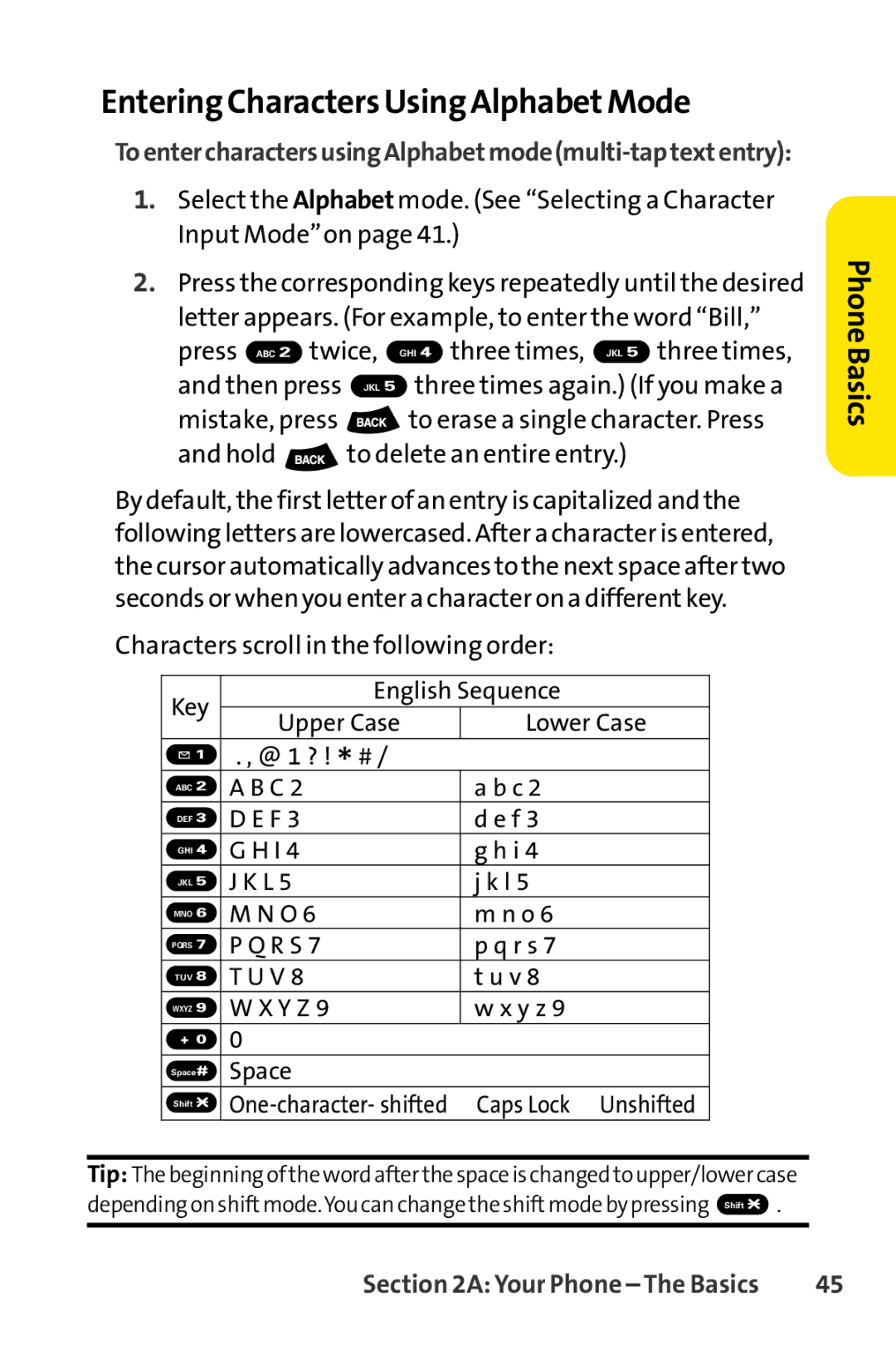 Sprint Nextel SCP-3100 manual EnteringCharacters Using AlphabetMode 