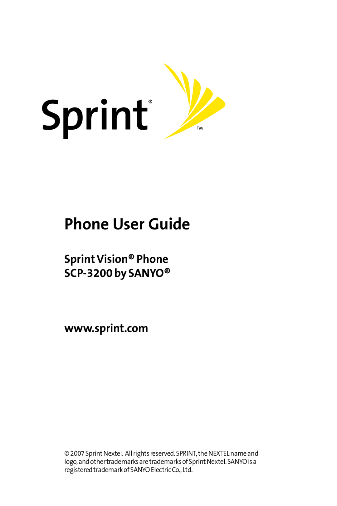 Sprint Nextel SCP-3200 manual Phone User Guide 