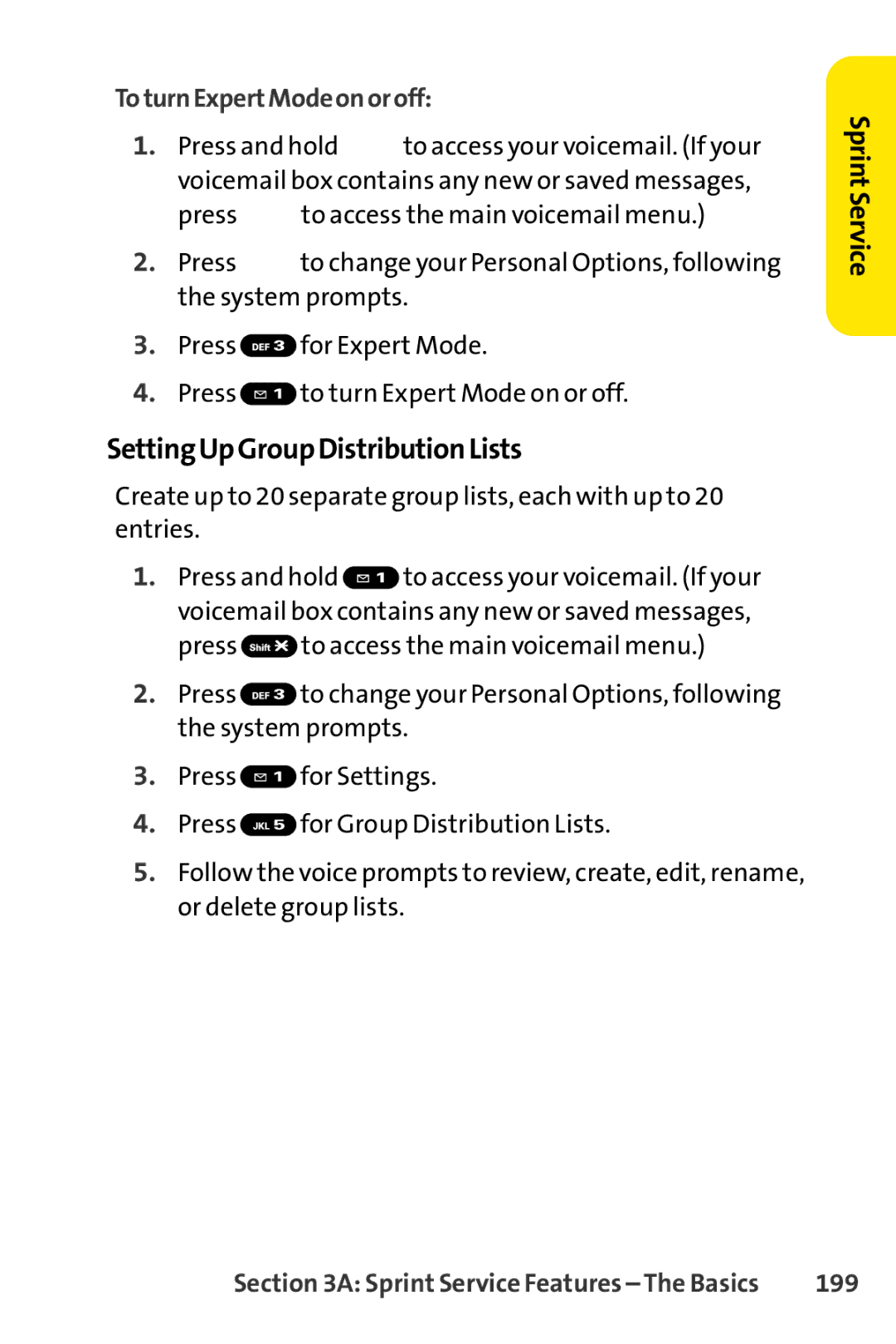 Sprint Nextel SCP-3200 manual SettingUpGroupDistributionLists, ToturnExpertModeonoroff, 199 