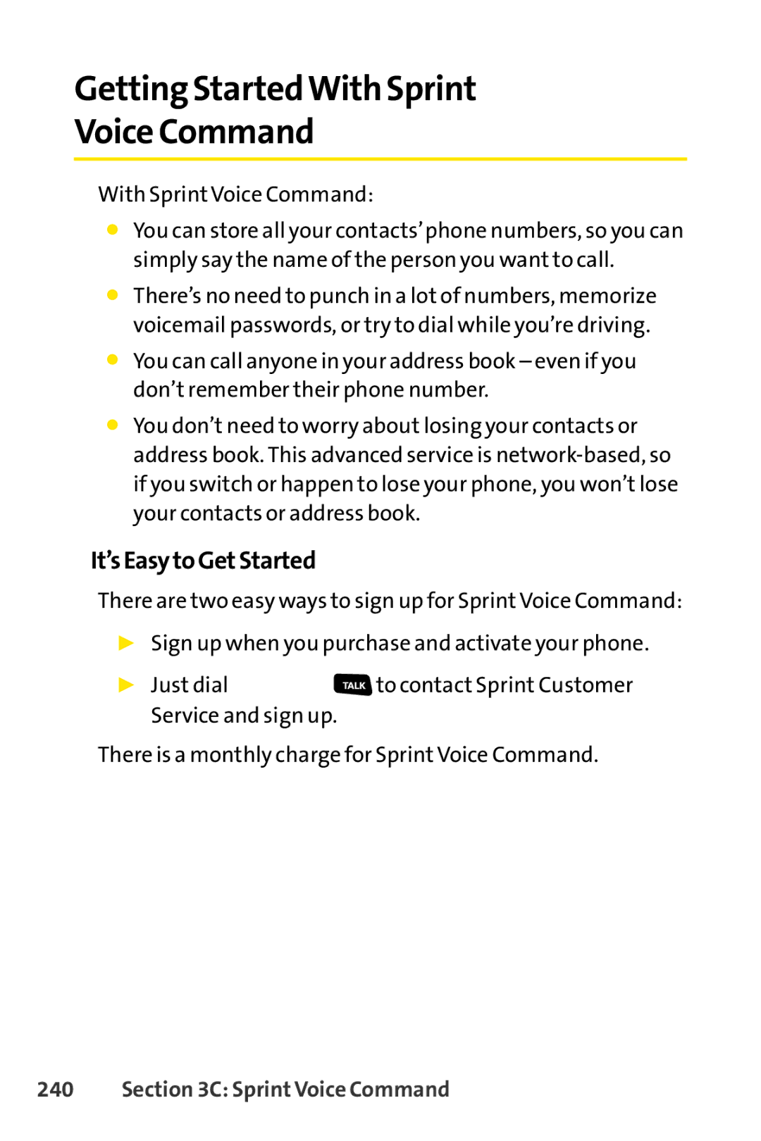 Sprint Nextel SCP-3200 manual Getting StartedWith Sprint Voice Command, It’sEasytoGetStarted 