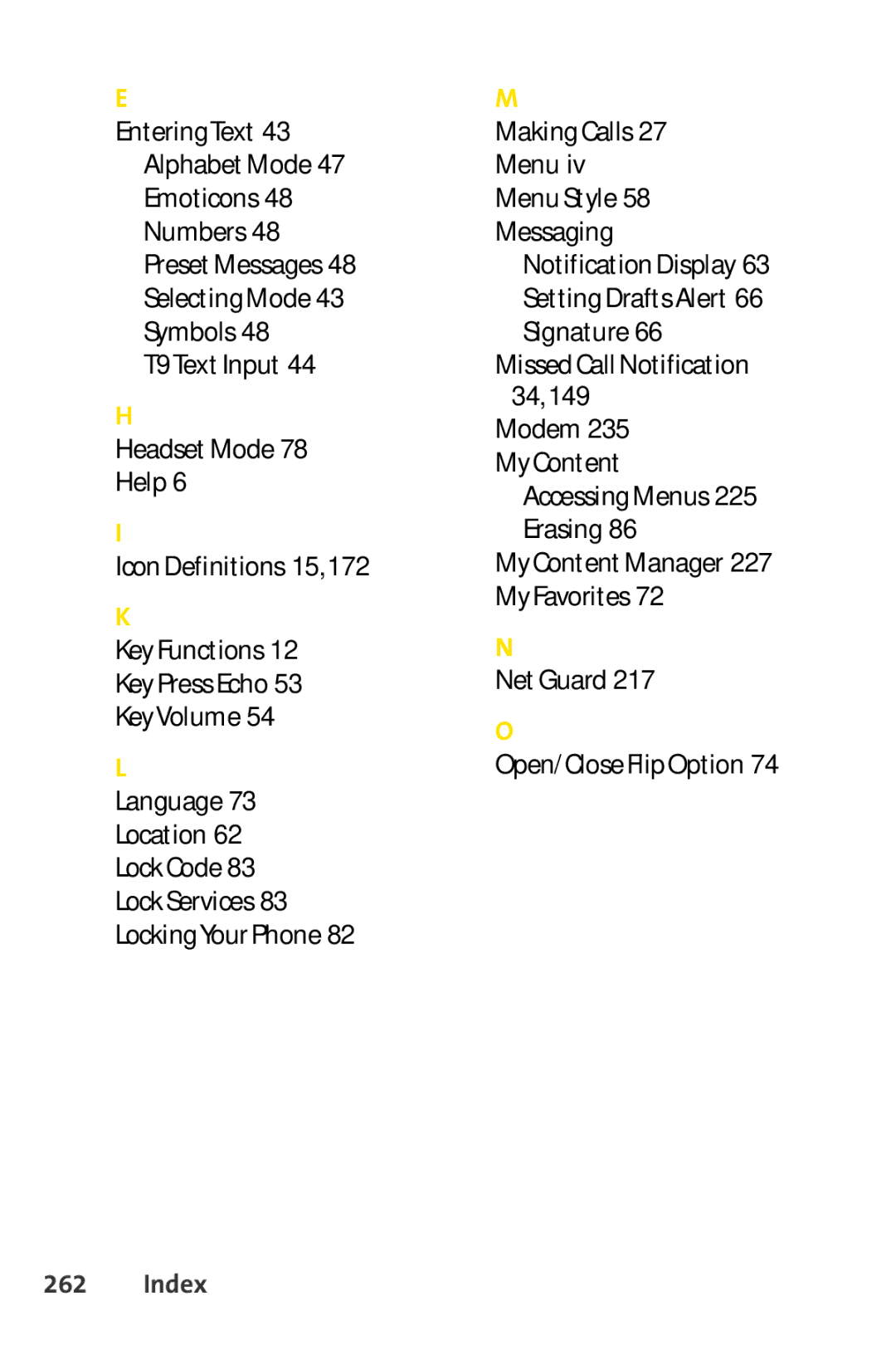 Sprint Nextel SCP-3200 manual Index 