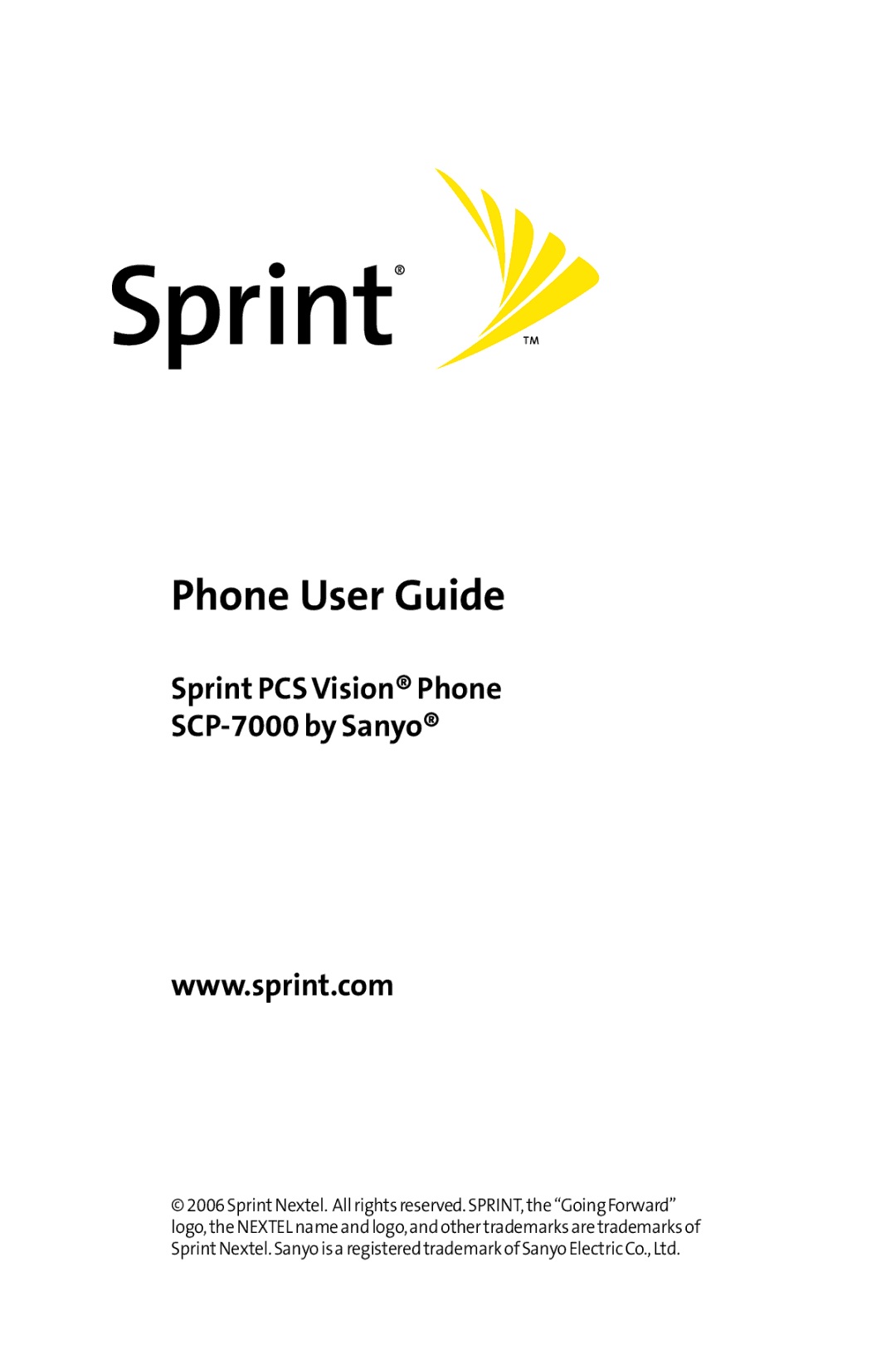 Sprint Nextel SCP-7000 manual Phone User Guide 