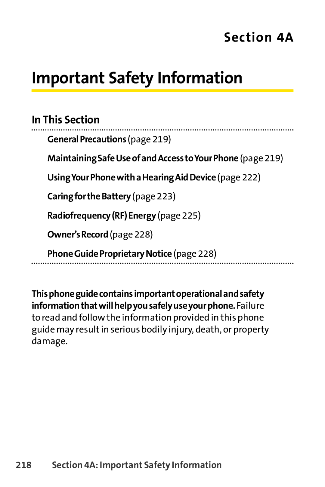 Sprint Nextel SCP-7000 manual Important Safety Information 