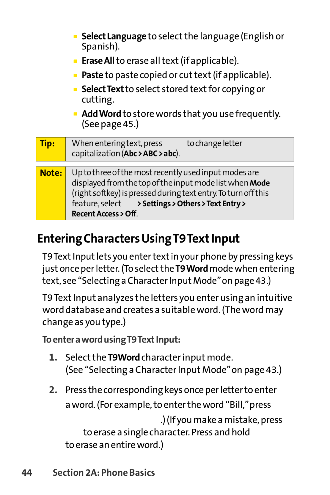 Sprint Nextel SCP-7000 manual Entering Characters UsingT9TextInput, ToenterawordusingT9TextInput 