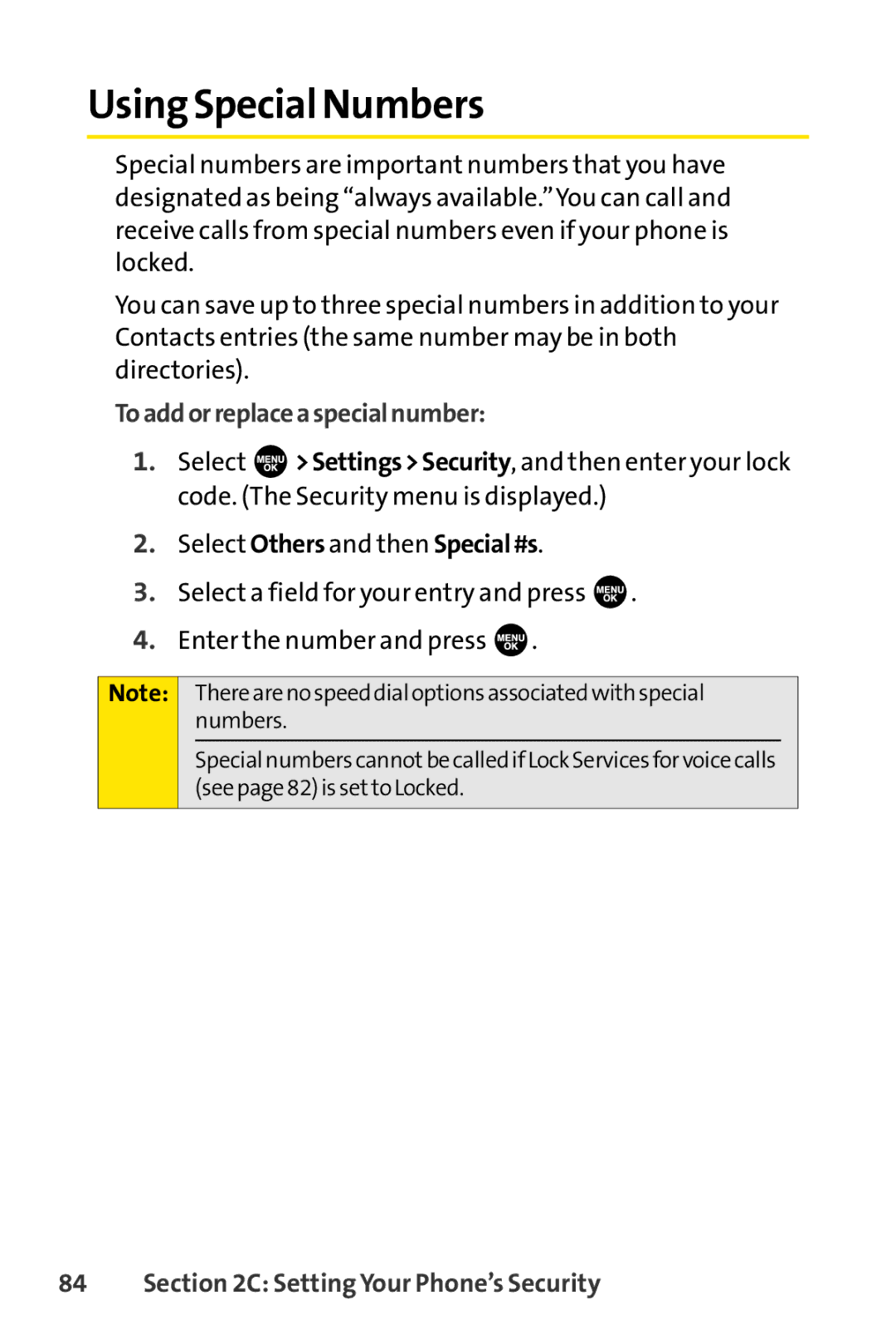 Sprint Nextel SCP-7000 manual Using Special Numbers, Toaddorreplaceaspecialnumber 