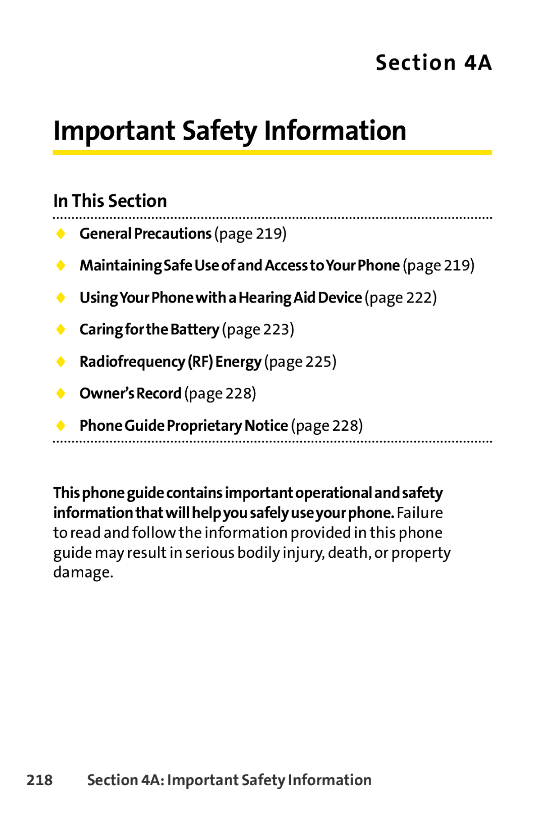 Sprint Nextel SCP-7000 manual Important Safety Information 