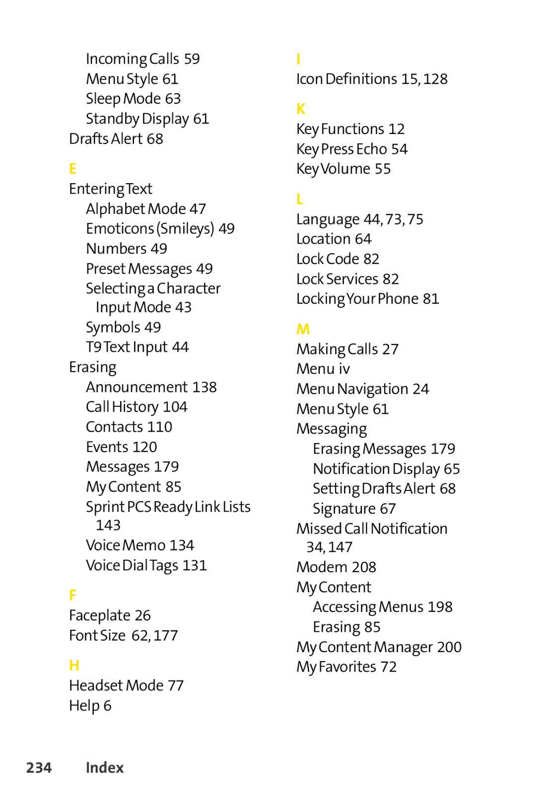 Sprint Nextel SCP-7000 manual Index 