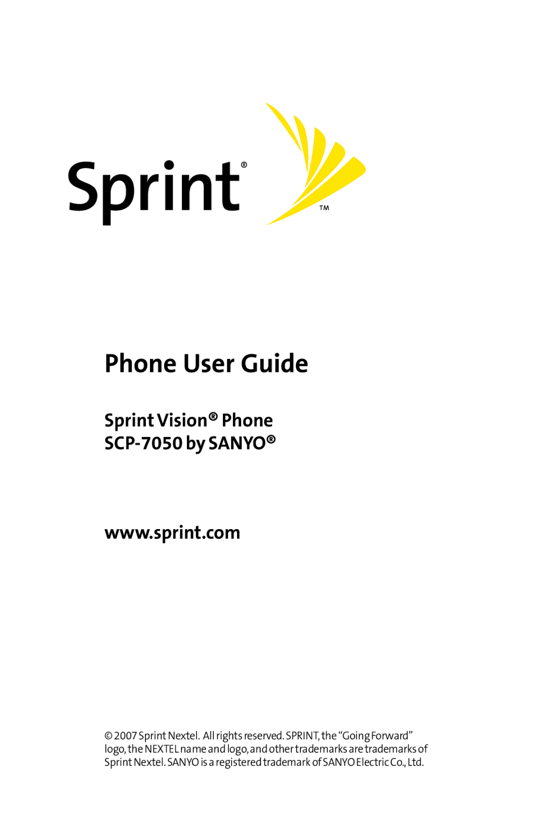 Sprint Nextel SCP-7050 manual Phone User Guide 