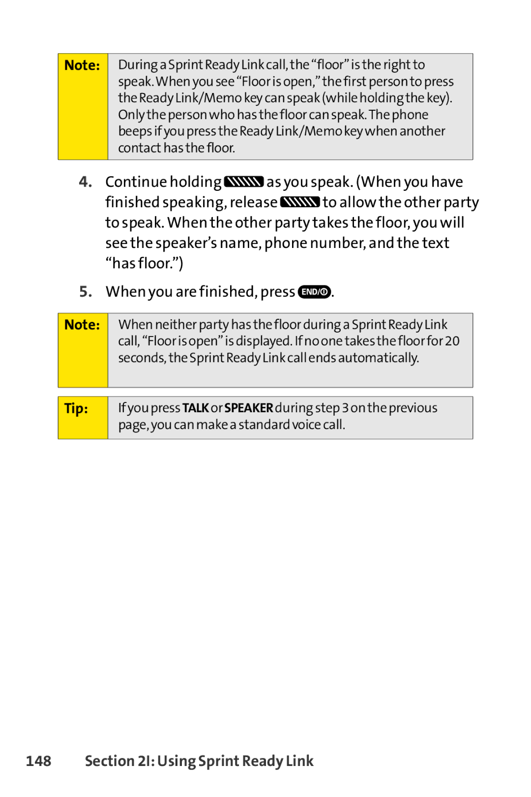 Sprint Nextel SCP-7050 manual Using Sprint Ready Link 