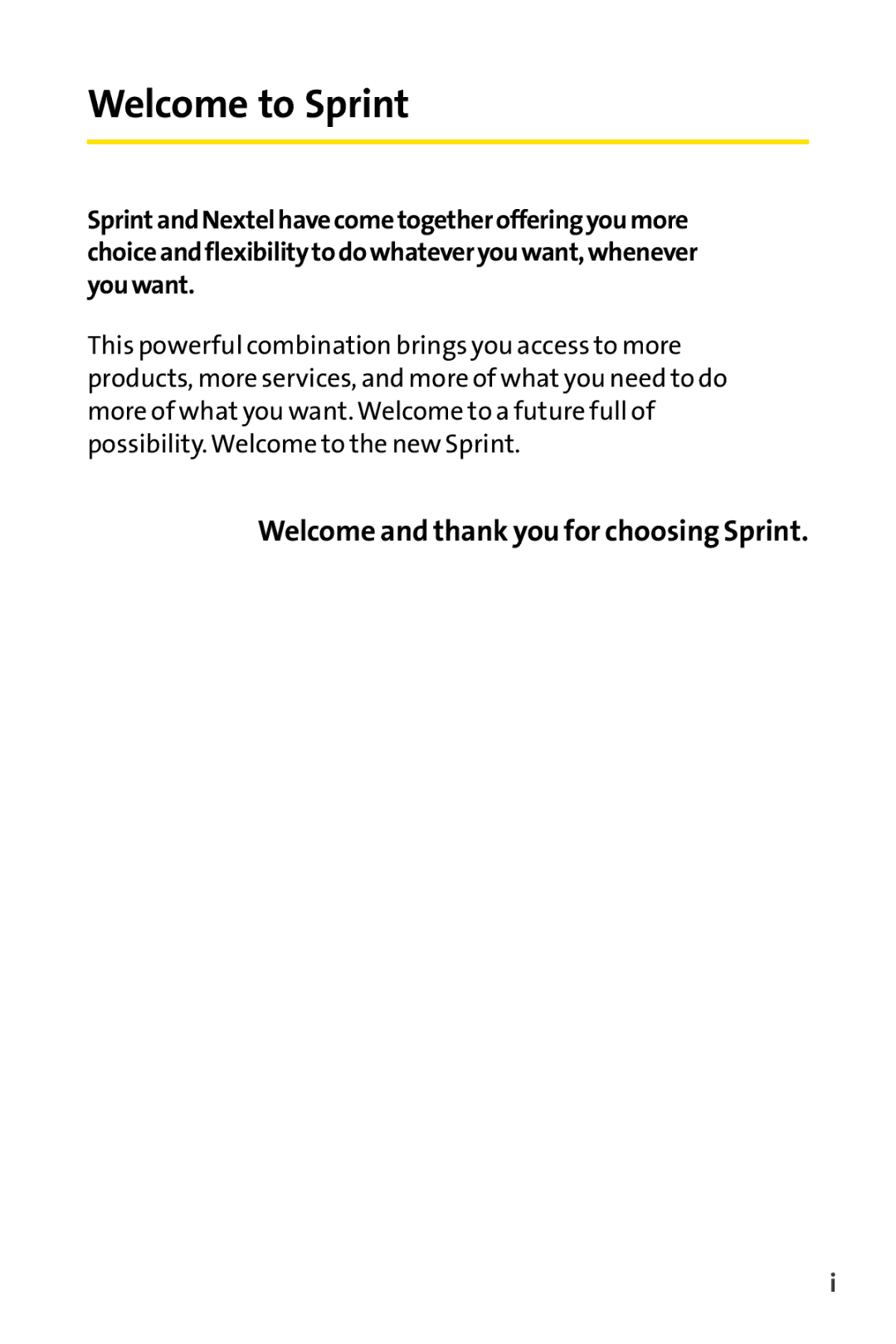 Sprint Nextel SCP-7050 manual Welcome to Sprint, Welcome and thank you for choosing Sprint 