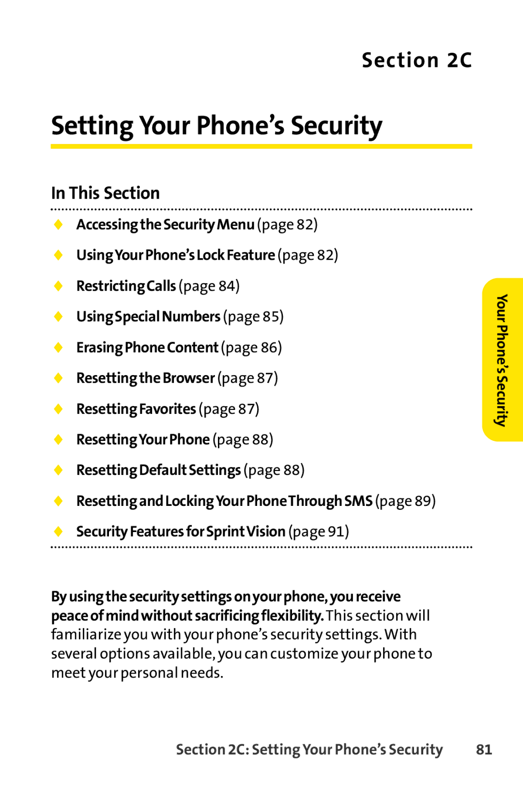 Sprint Nextel SCP-7050 manual Setting Your Phone’s Security 