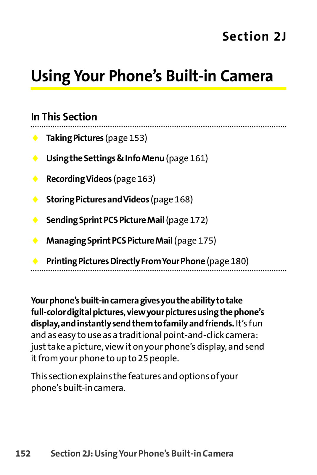 Sprint Nextel SCP-8400 manual Using Your Phone’s Built-in Camera 