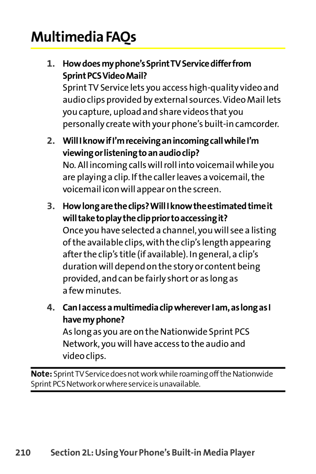 Sprint Nextel SCP-8400 manual Multimedia FAQs 