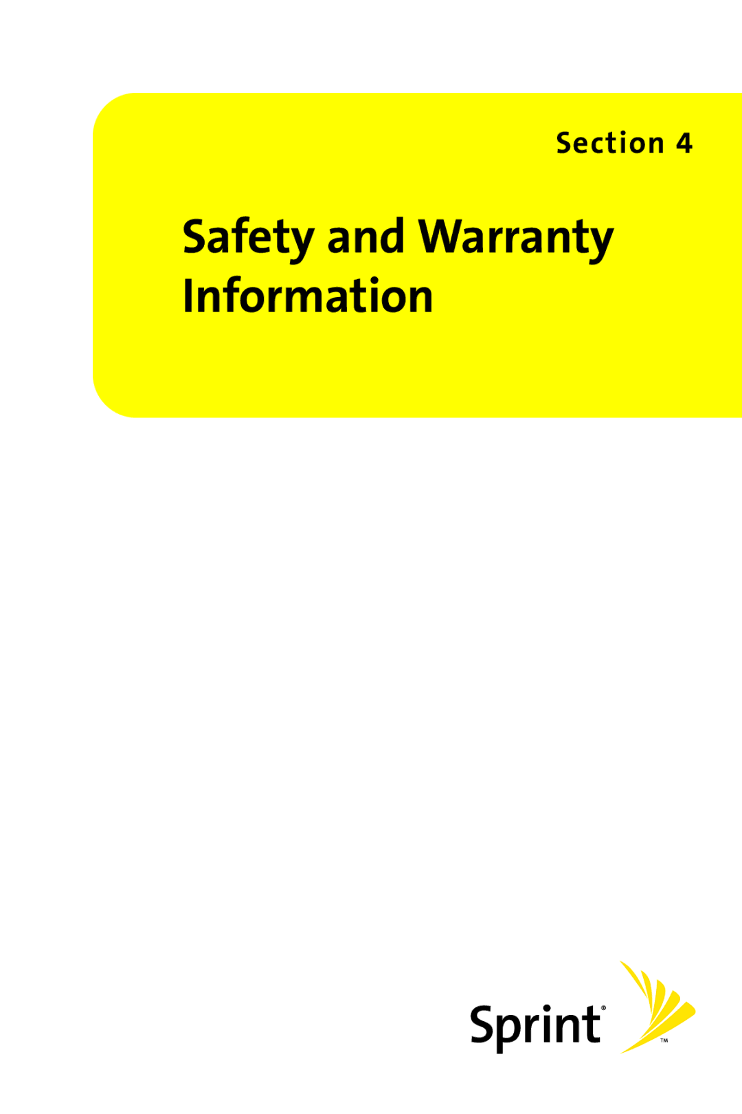 Sprint Nextel SCP-8400 manual Safety and Warranty Information 