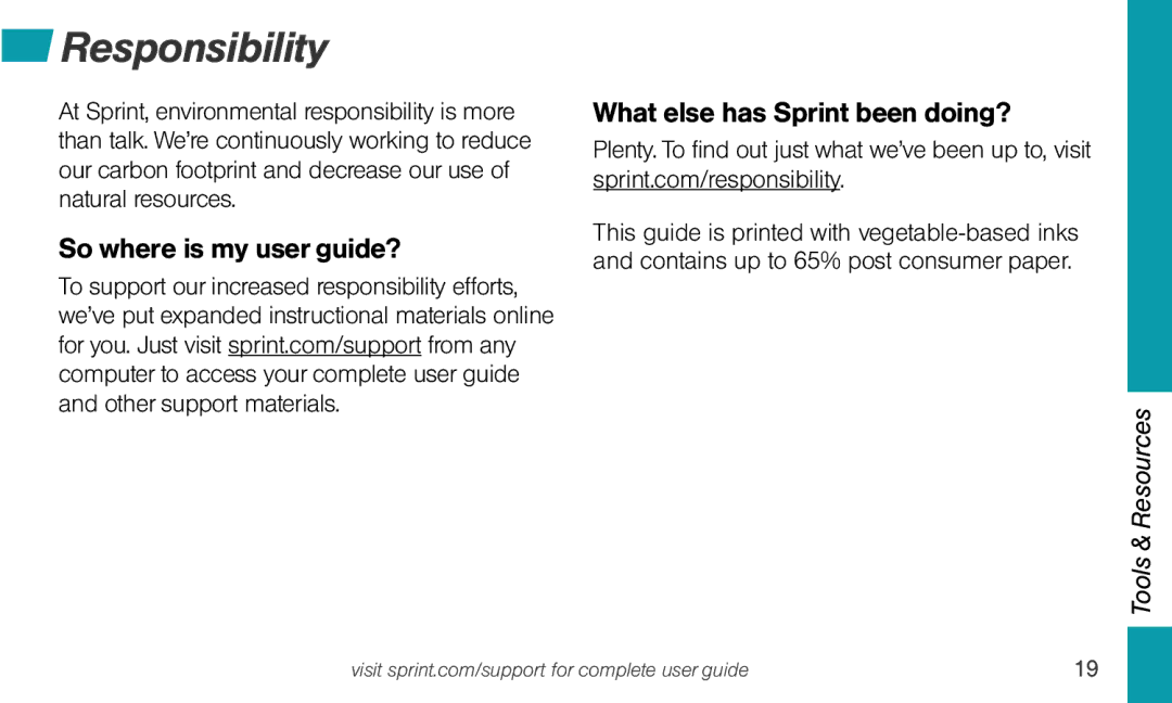 Sprint Nextel Sonim XP STRIKE manual Responsibility, So where is my user guide? What else has Sprint been doing? 