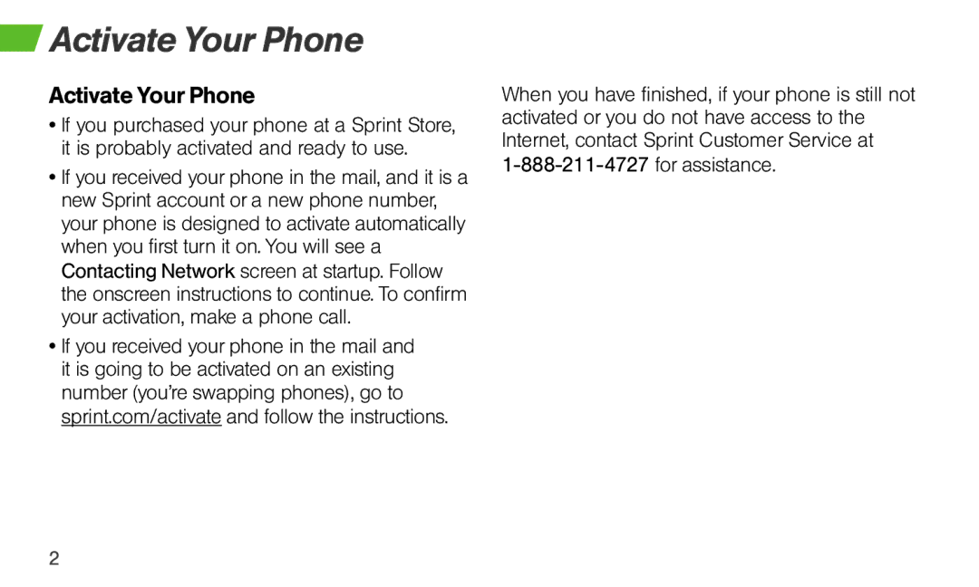 Sprint Nextel Sonim XP STRIKE manual Activate Your Phone 