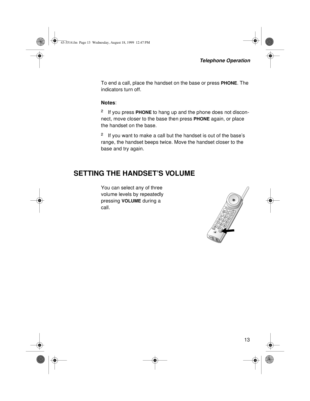 Sprint Nextel SP-514 owner manual Setting the HANDSET’S Volume 