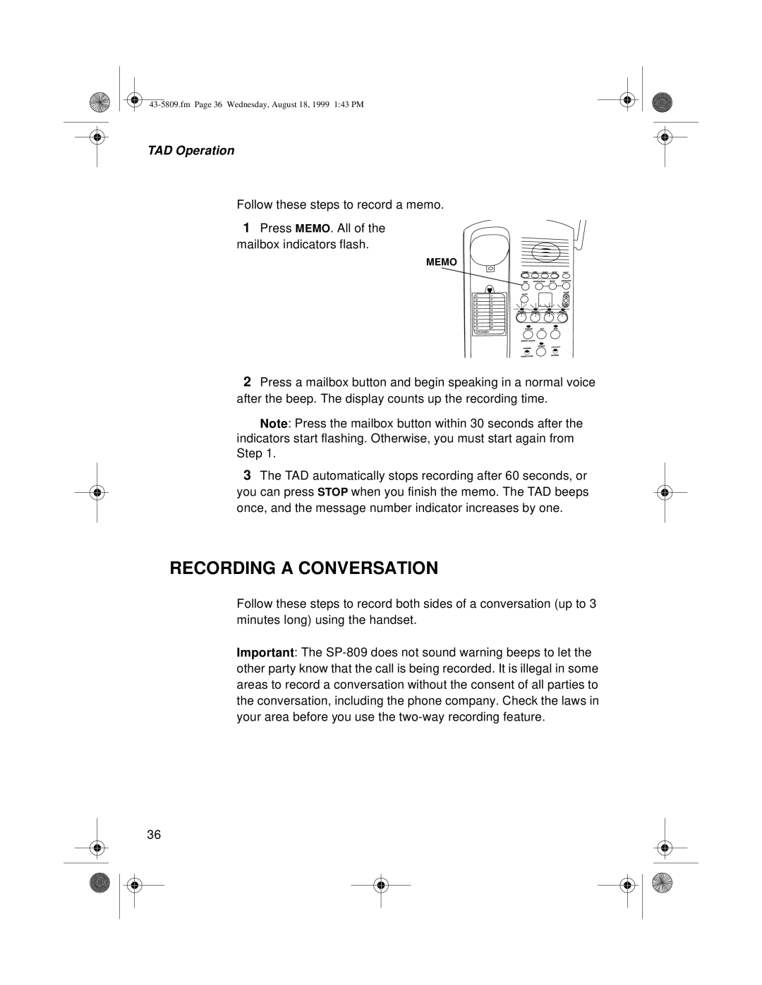 Sprint Nextel SP-809 owner manual Recording a Conversation 