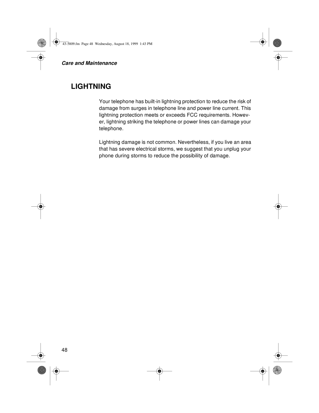 Sprint Nextel SP-809 owner manual Lightning 