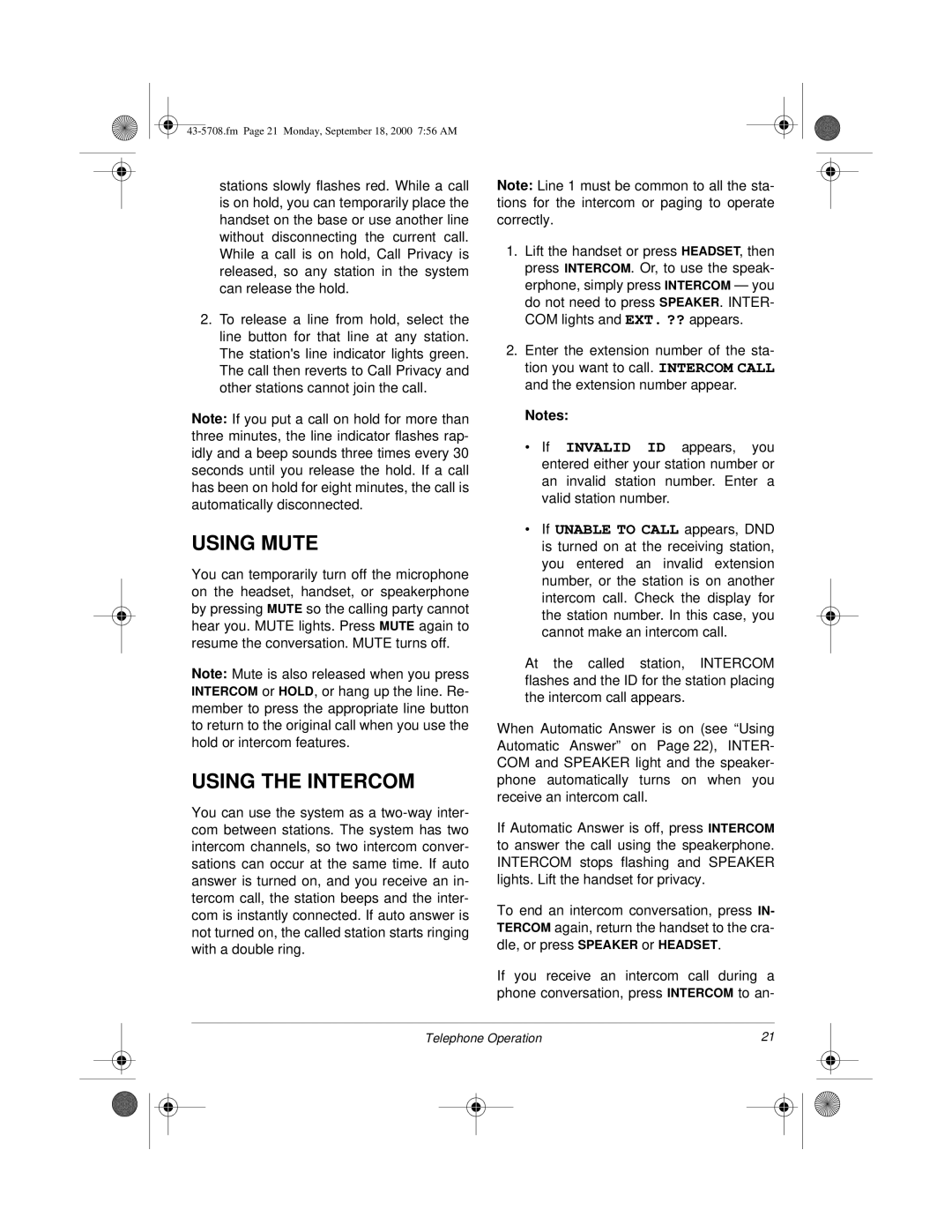 Sprint Nextel SP7084 owner manual Using Mute, Using the Intercom 