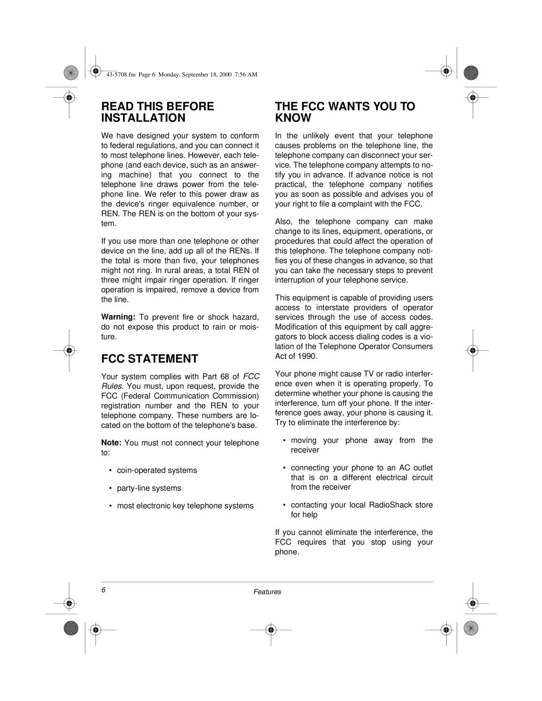 Sprint Nextel SP7084 owner manual Read this Before Installation, FCC Statement, FCC Wants YOU to Know 