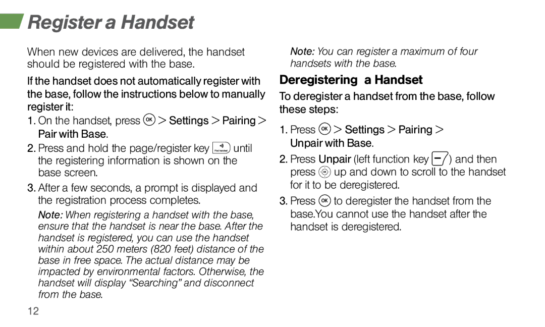 Sprint Nextel SYSTEM 1 manual Register a Handset, Deregistering a Handset 