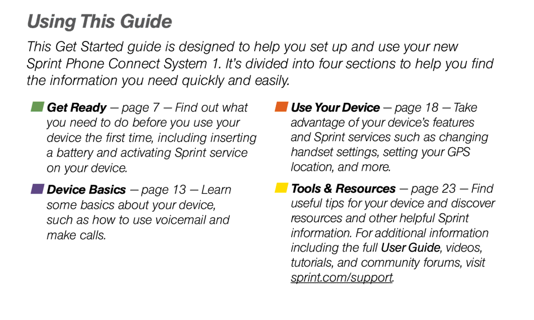 Sprint Nextel SYSTEM 1 manual Using This Guide 