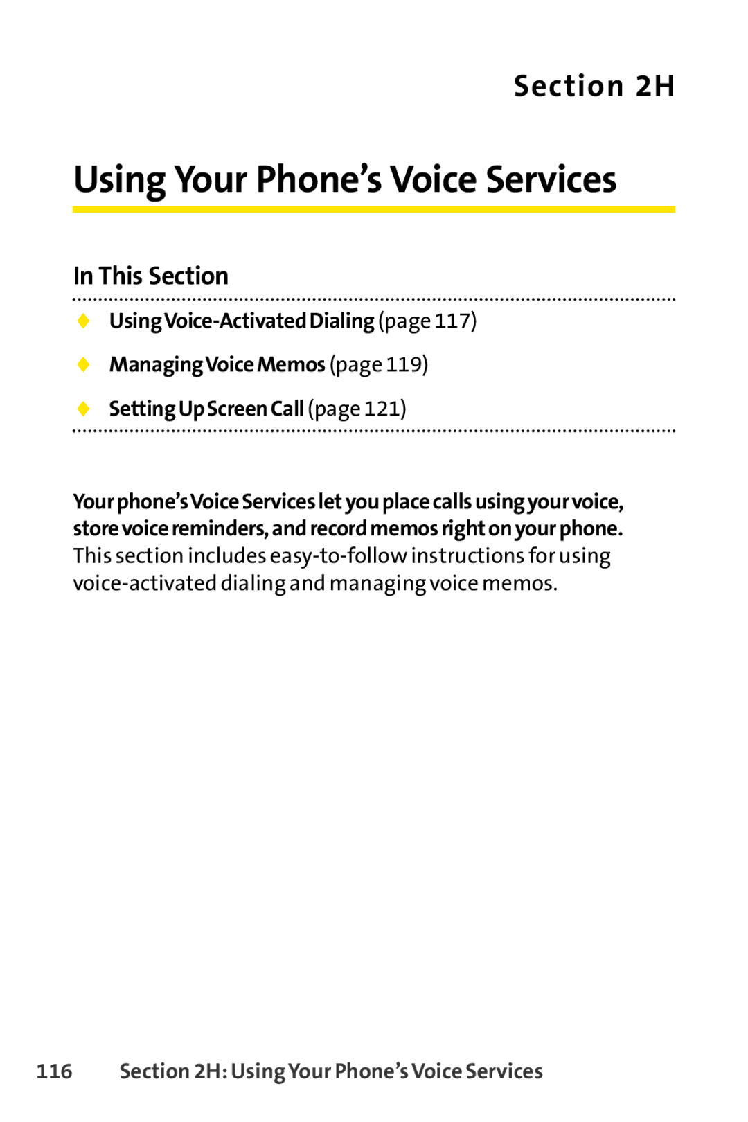 Sprint Nextel Telephone manual Using Your Phone’s Voice Services 