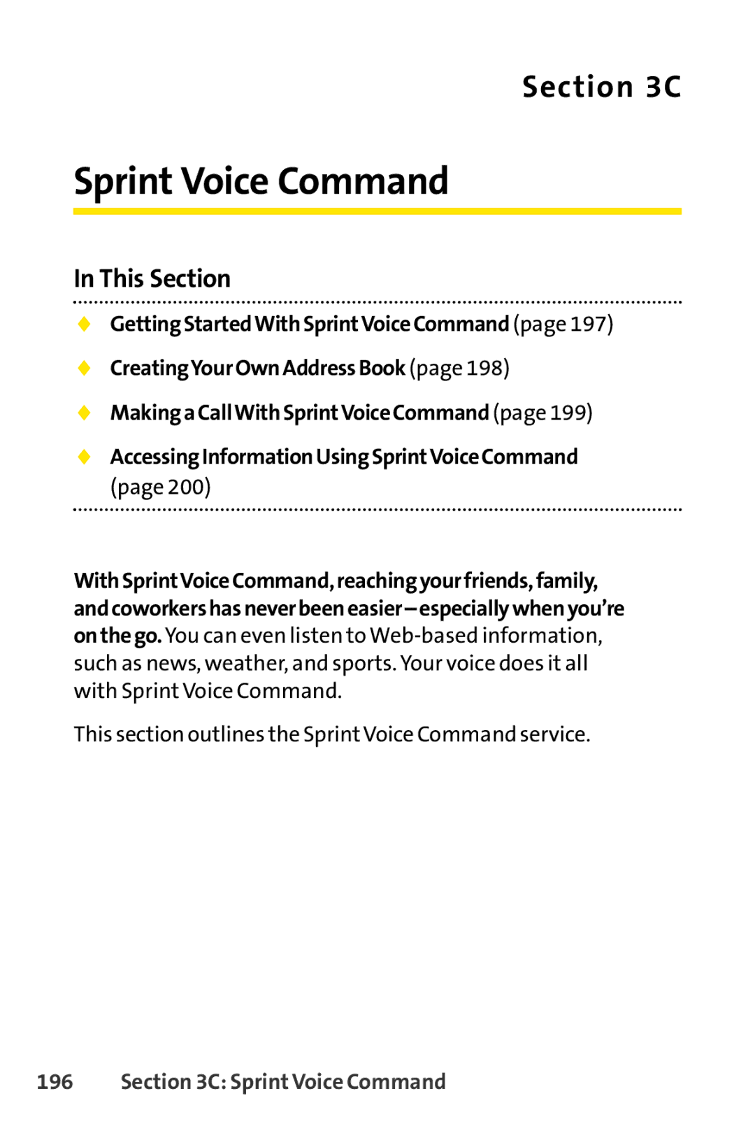 Sprint Nextel Telephone manual Sprint Voice Command 